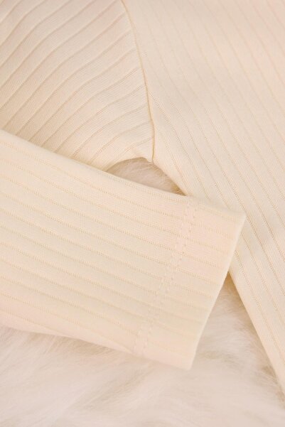 kidello Ecru Booties Combed Cotton Jumpsuit