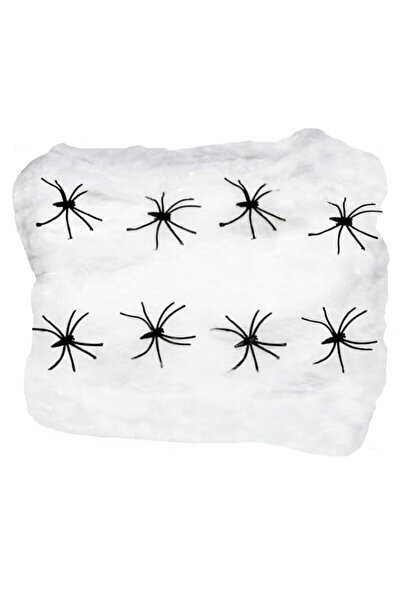 Generic شبكة عنكبوت لحفلات الهالوين السحرية باللون الأبيض مع 12 عنكبوتًا 300 ...