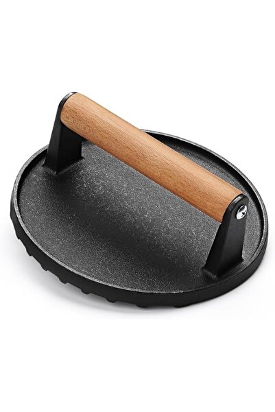 Generic Burger Press,17.5CM Heavy-Duty Cast Iron Smash Bacon Press Meat Steak...