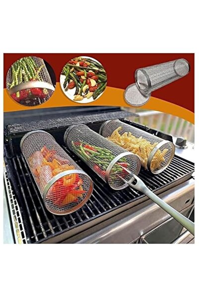 Generic Tapit Rolling Grilling Baskets Bbq Basket Accessories Round Stainless...