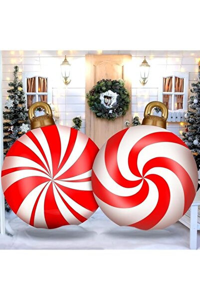 Generic زينة كرات عيد الميلاد القابلة للنفخ الكبيرة المصنوعة من مادة البولي ف...