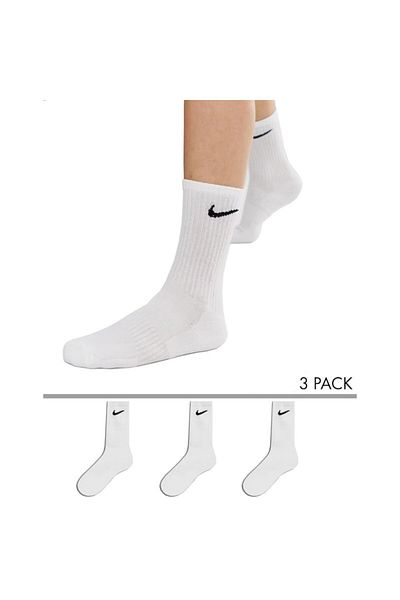 Nike Long Sport Socks Unisex DRI-FIT White - Model SX7676-100M - 36-41 EU - 3 Pairs