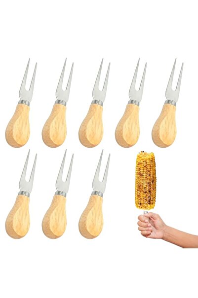 Generic حاملات ذرة نالاينا للذرة على الكوز، 8 قطع من أسياخ هوت دوج الذرة، شوك...