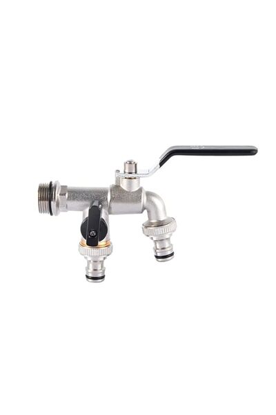 Generic صنبور مزدوج من Pepisky مقاس 1/2 بوصة و1 × 3/4 بوصة مع صمام مخرج سميك ...