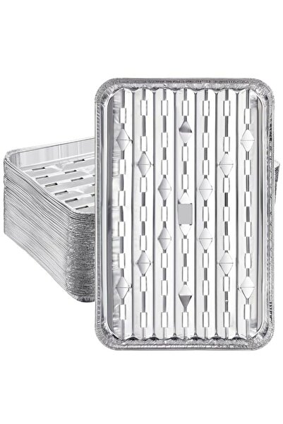 Generic صواني شواء أزوني المصنوعة من الألومنيوم، 50 قطعة صواني شواء متينة للا...