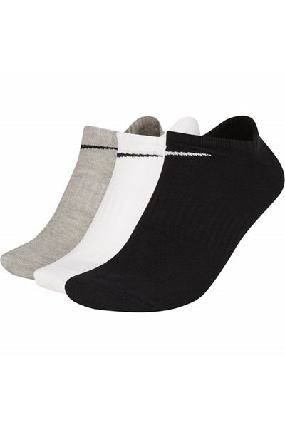 Nike Set 3 perechi șosete Everyday Lightweight No-Show, alb/gri/negru, 42-46