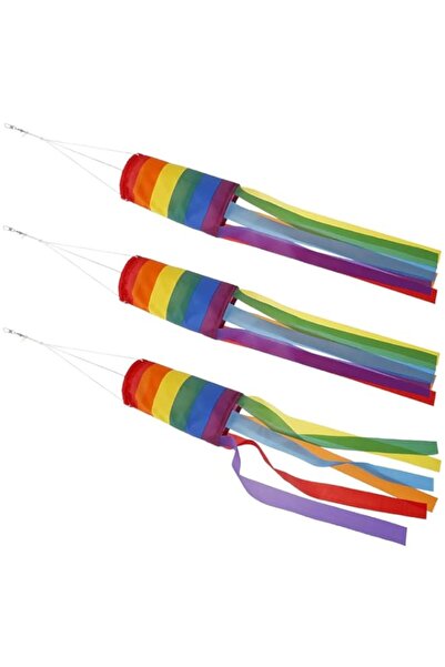 Generic 3 قطع من جوارب الرياح بألوان قوس قزح مقاس 24 بوصة، جوارب رياح ملونة ل...