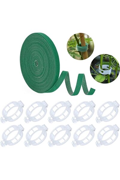 Generic Aowin 10M Green Garden Tape Plant Ties with 100 PCS Plant Support Gar...