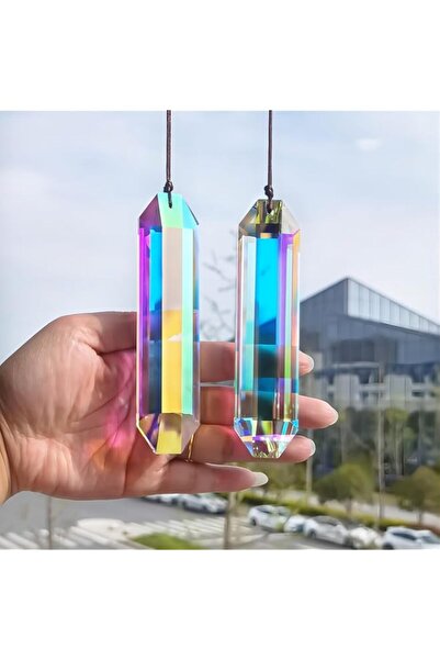 Generic قطعتان من مصائد الشمس على شكل منشور كريستالي كبير مقاس 5 بوصات، تُعلق...