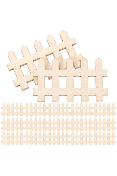 Generic زينة سياج خشبي مصغر من TERRIFI، 100 قطعة، 4.9 × 3 سم، أسوار خشبية مزخ...