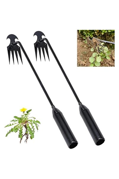 Generic 2 PCS Black Handle Garden Weed Pulling Tool, Portable Weeding Artifac...