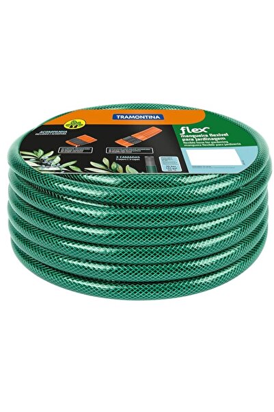 Generic خرطوم حديقة ترامونتينا فليكس أخضر بطول 6 أمتار مع موصلات خيطية وجهاز رش
