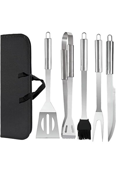 Generic Nyganmelloz 5Pcs Stainless-Steel Bbq Grill Tool Set With Knife Brush ...
