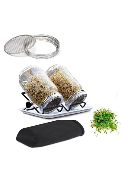 Generic مجموعة مرطبانات إنبات البذور من TAME مع مرطبانين من الماسون بفوهة واس...