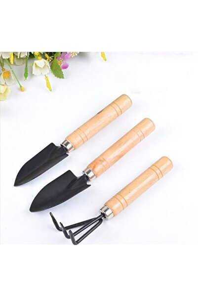 Generic CHAYA 3-piece Mini Gardening Plant Tools, mini wooden handle shovel g...