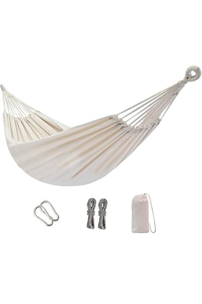 Generic TOMVAES Canvas Hammock, Beige Portable Tree Hammock Chair, Load Capac...