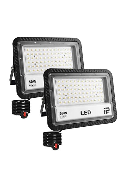 Generic عبوة من 2 مصباح LED خارجي بقوة 50 وات، تركيبات إضاءة كاشفة - 5000 لوم...