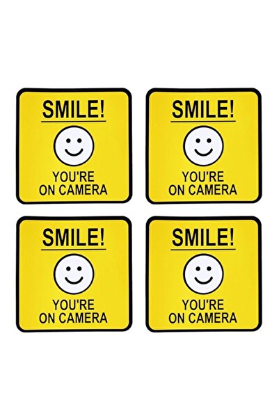 Generic CORNERIA (مجموعة من 4) لافتات "ابتسم، أنت أمام الكاميرا" - ملصق فينيل...