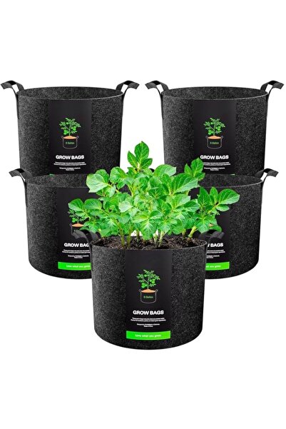 Generic THE WHITE SHOP، 5 قطع من أكياس زراعة النباتات، سعة 7 جالون، 300 جرام،...