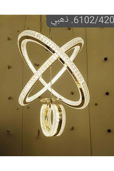 ELECTROPOWER Golden 3-color LED chandelier with remote