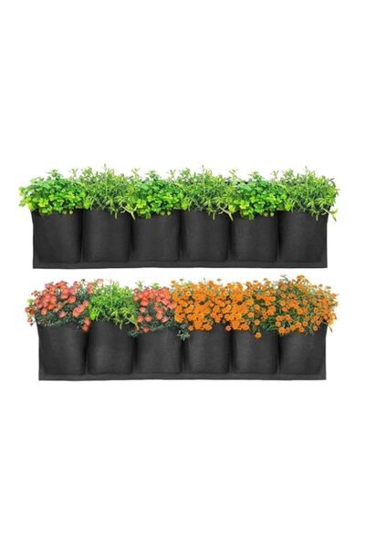 Generic أكياس زراعة معلقة من Azonee، قطعتان، مع جيوب، وحوض زراعة أفقي مثبت عل...