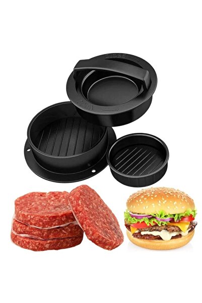 Generic Arabest 3 in 1 Burger Press, Non stick Round Handle Hamburger Patty M...