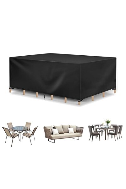 Generic أغطية أثاث الفناء 420D، غطاء أثاث خارجي متين مقاوم للماء والرياح والغ...