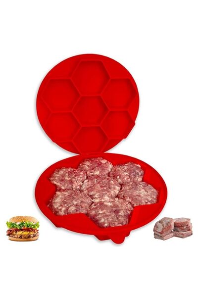 Generic Hamburger Silicone Mold, 7 In 1 Hamburger Patty Maker Mold, Non-Stick...