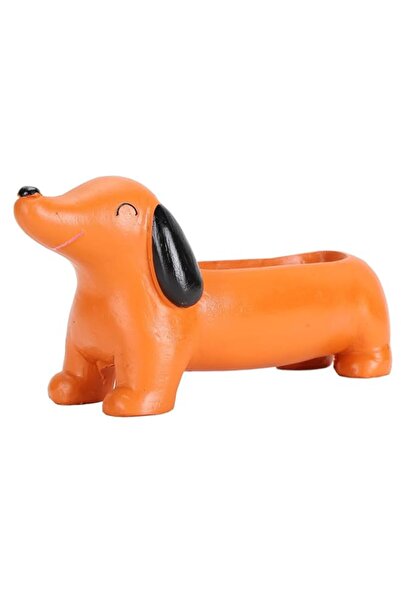 Generic Luocute Dog Flower Pot, Charming Dachshund Planter Pot, Resin Materia...