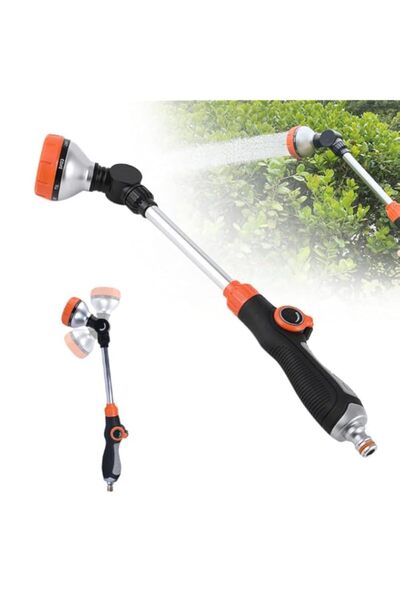 Generic عصا الري Excefore برأس دوار، فوهة خرطوم الحديقة مع 8 أنماط رش، خرطوم ...