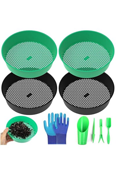 Generic منخل سماد التربة الرملية للحدائق، عبوة من 4 قطع من منخل تربة الحدائق ...