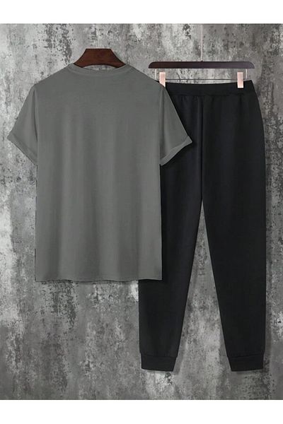 Hunors Sportswear & Company Men's Bird Printed T-shirt-Sweatpants Set