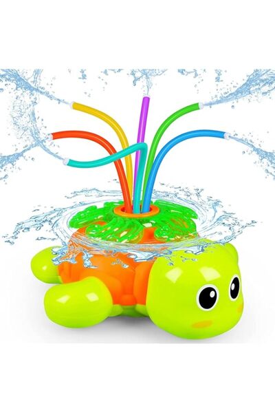 Generic رشاش مياه خارجي من بايبي للأطفال، رشاش مياه دوار على شكل سلحفاة للعب ...