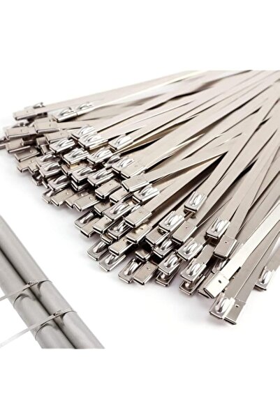 Generic 100 pcs Metal Cable Ties Silver Multi-Purpose Heavy Duty Zip Ties 300...
