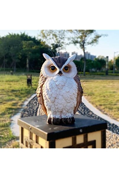 Generic تمثال بومة تزوييق، بومة راتنجية طاردة للطيور، مناسبة للهالوين، خارجية...