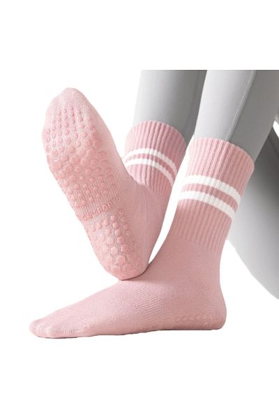 OEM Yoga Non-Slip Socks for Fitness, Pilates, Ballet, Breathable, One-Size, Pink