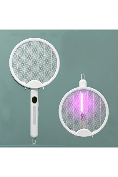 Generic مضرب ذباب كهربائي، قابل للطي، مضرب بعوض محمول، قاتل للحشرات والذباب ب...