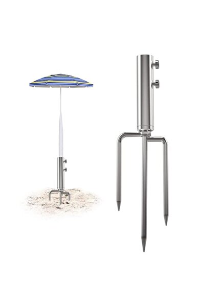 Generic حامل مظلة معدني شديد التحمل من TERRIFI، قاعدة مظلة خارجية بثلاثة مسام...