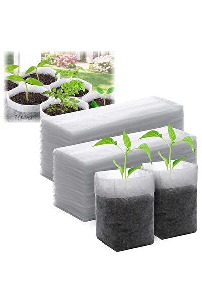 Generic 100 Pcs Plant Nursery Bags, Fabric Seedling Pots Non-Woven Pouch for ...