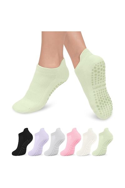 OEM Set 6 perechi de sosete Grip Pilates pentru femei, sosete anti-alunecare yoga atletice pentru Barre