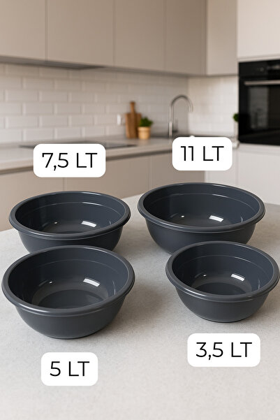 Plastora 4 Boy Leğen Seti Çok Amaçlı Renkli Badyalar 3,5-5-7,5-11 Litre