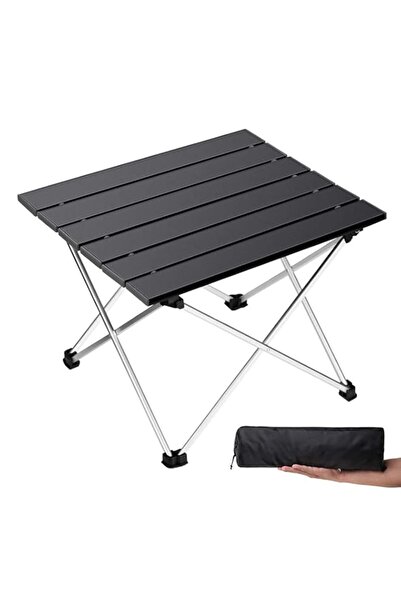 Generic طاولة تخييم محمولة من جروبي مع سطح طاولة من الألومنيوم، طاولة شاطئ قا...