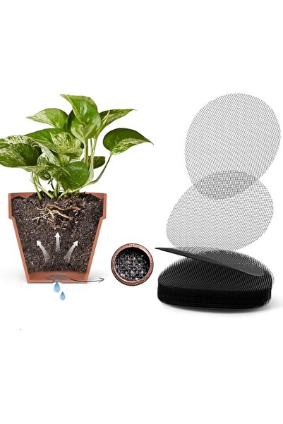 Generic SYOSI Flower Pot Drainage Mesh Pad, 50 Pack 4x4 Inch Garden's Hole Sc...