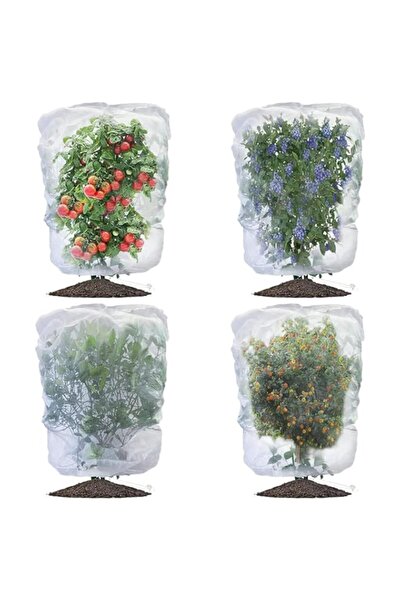 Generic مجموعة من 4 أكياس شبكية لحماية نباتات الحديقة والفواكه وشجيرات التوت ...