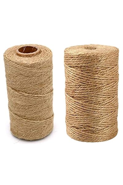 Generic 100 متر 2 مم + 100 متر 3 مم لفات من خيوط الخيش الطبيعي المصنوعة من ال...