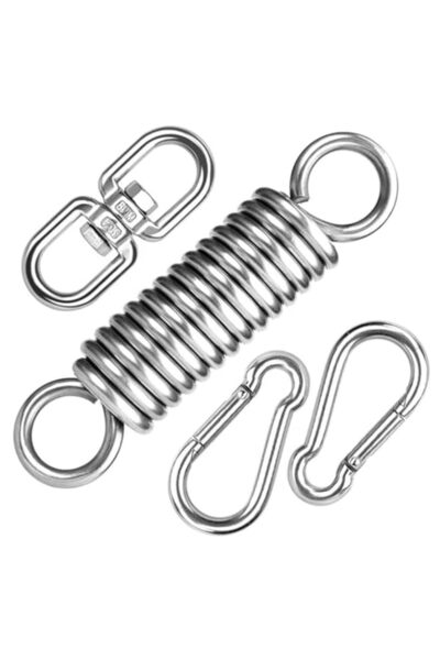 Generic طقم تعليق أرجوحة إكس سبرينج، زنبرك أرجوحة من الفولاذ المقاوم للصدأ مع حلقات تثبيت ونابض، كابا