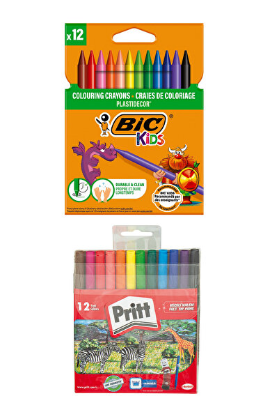 Siriderya Boyama Seti 12'li Keçeli Kalem ve Elleri Kirletmeyen Silinebilir 12...