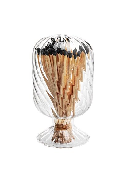 Generic Helix Shaped Glass Match Holder Cloche for 4 Inch Matches, Upside Dow...