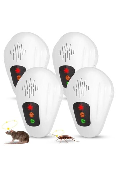 Generic جهاز طرد الآفات بالموجات فوق الصوتية، مجموعة من 4 أجهزة طرد القوارض م...