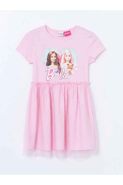 LC Waikiki Lcw Crew Neck Printed Girl's Dress Fashion
